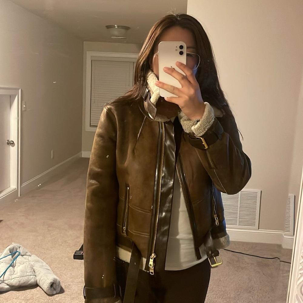 Armani exvhange imitation leather jacket